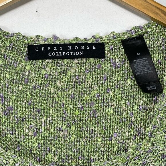 Crazy Horse Collection Green Knitted  Top - Picture 8 of 14